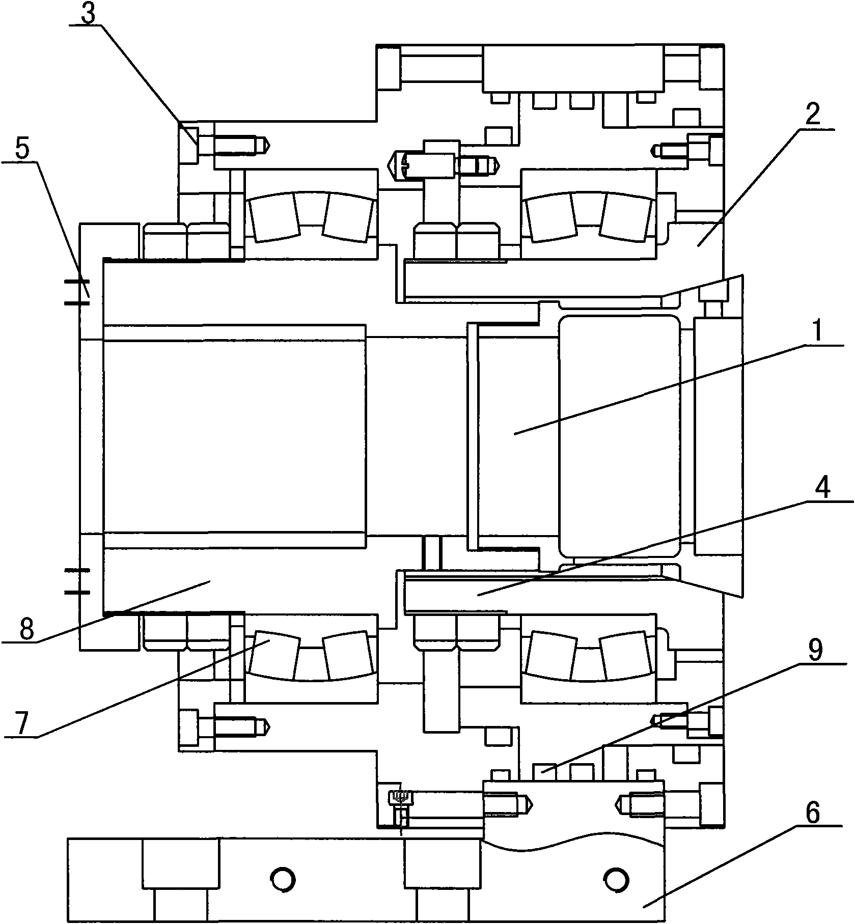 Feeding and clamping oil cylinder mechanism for processing spherical surface roller