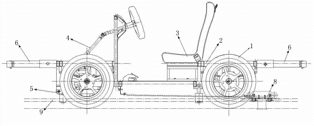 Rail amusement vehicle