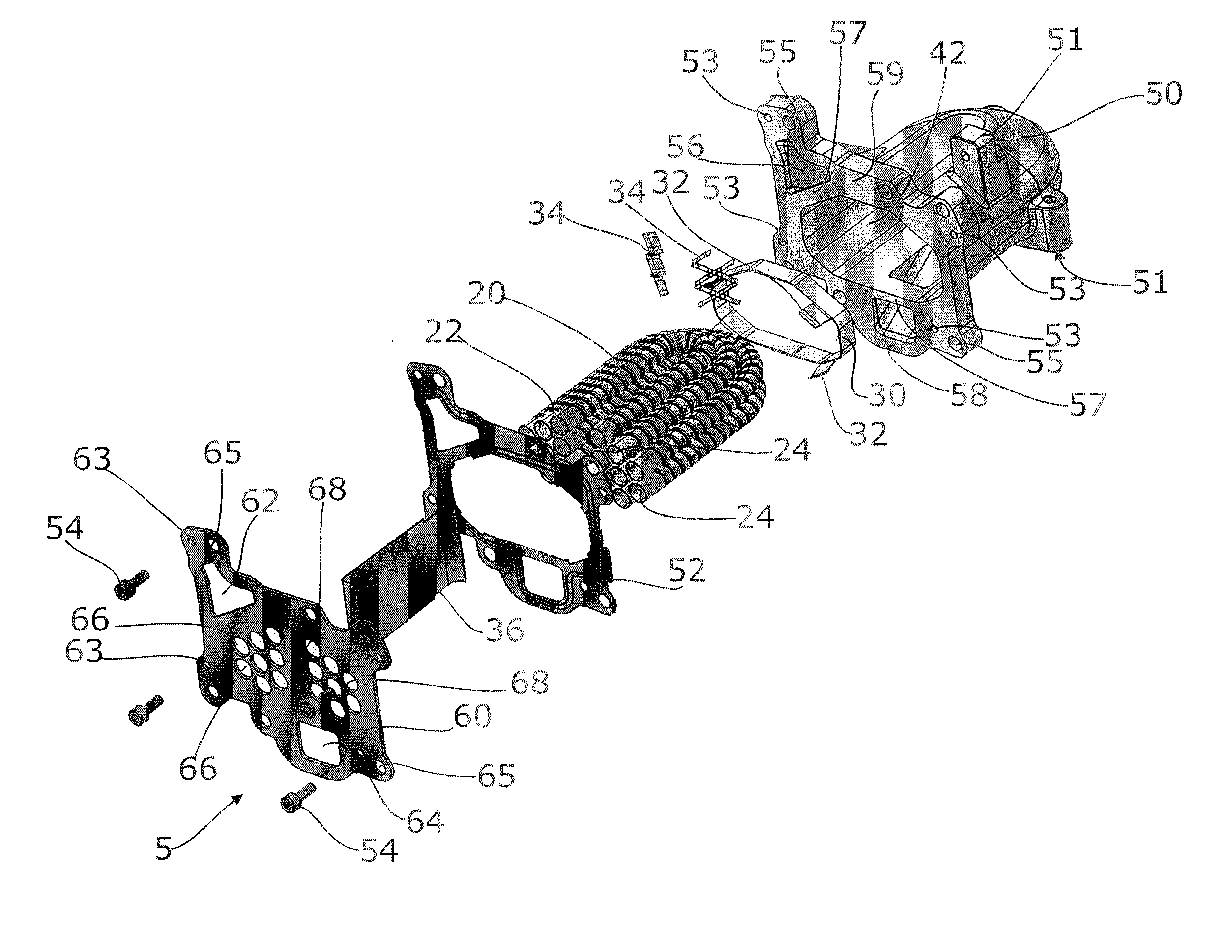 Exhaust gas heat exchanger with integrated mounting interface