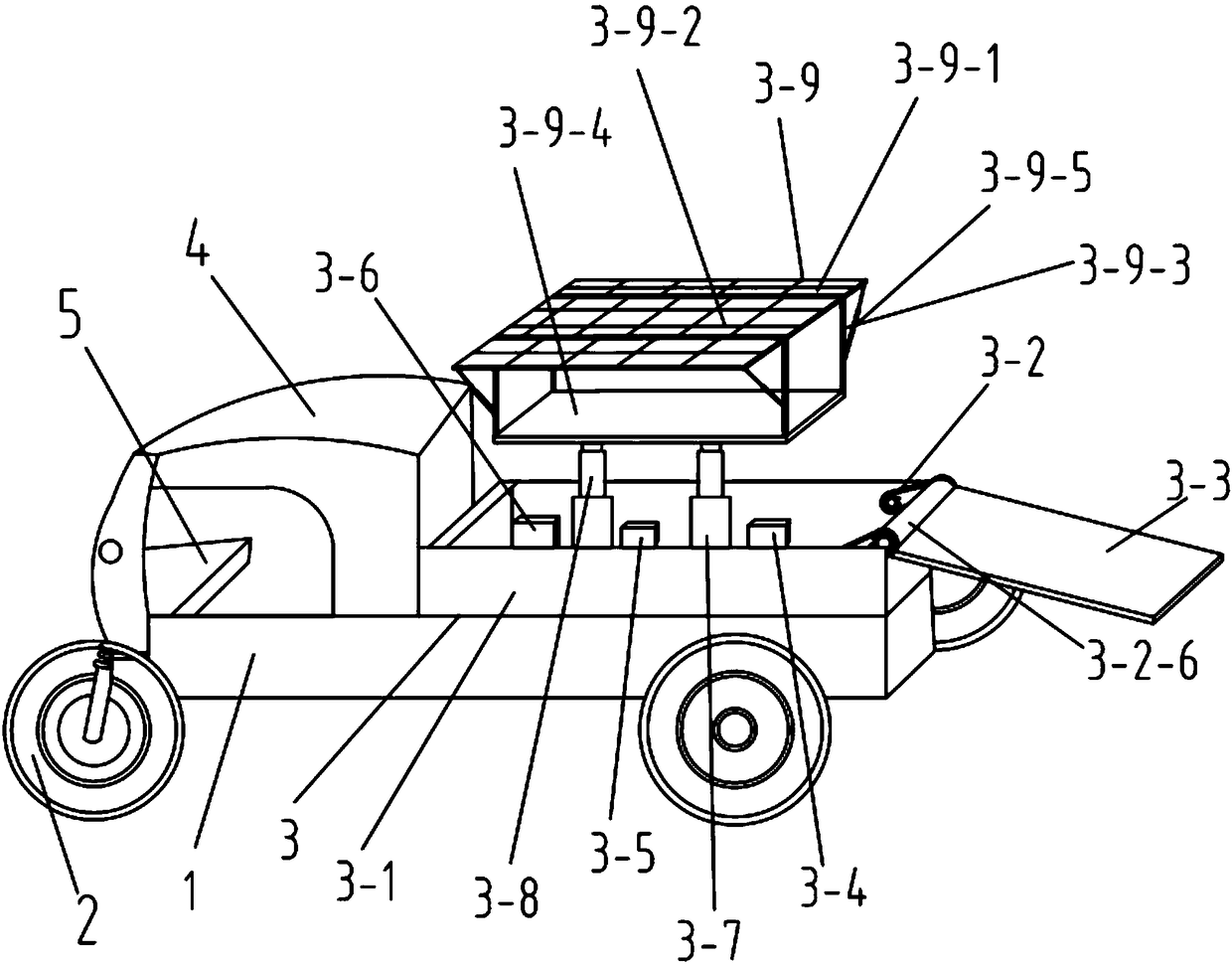 Agricultural solar power generating vehicle