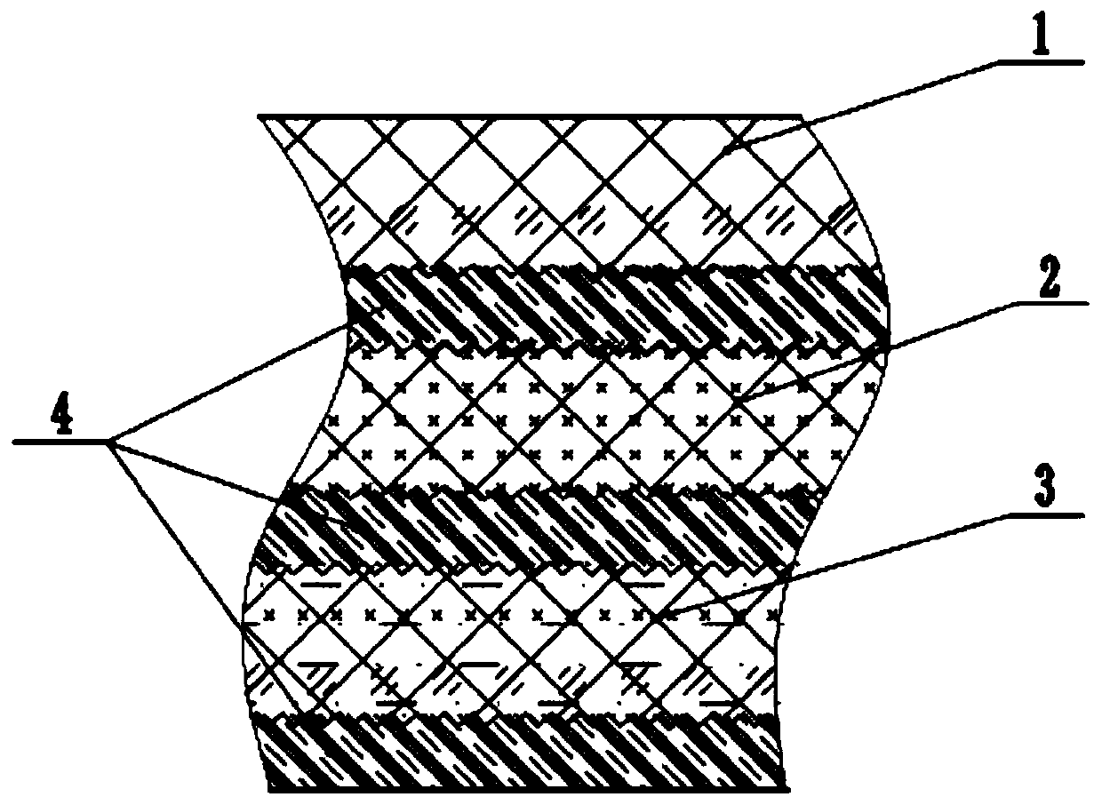 Non-woven fabric composite self-lubricating gasket with gradient distribution in thickness direction