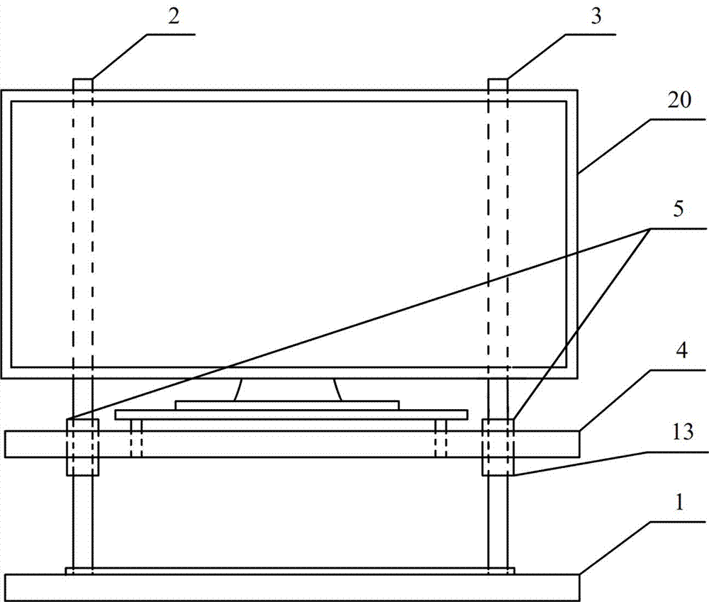 Display double-layer lifting bracket based on gear transmission