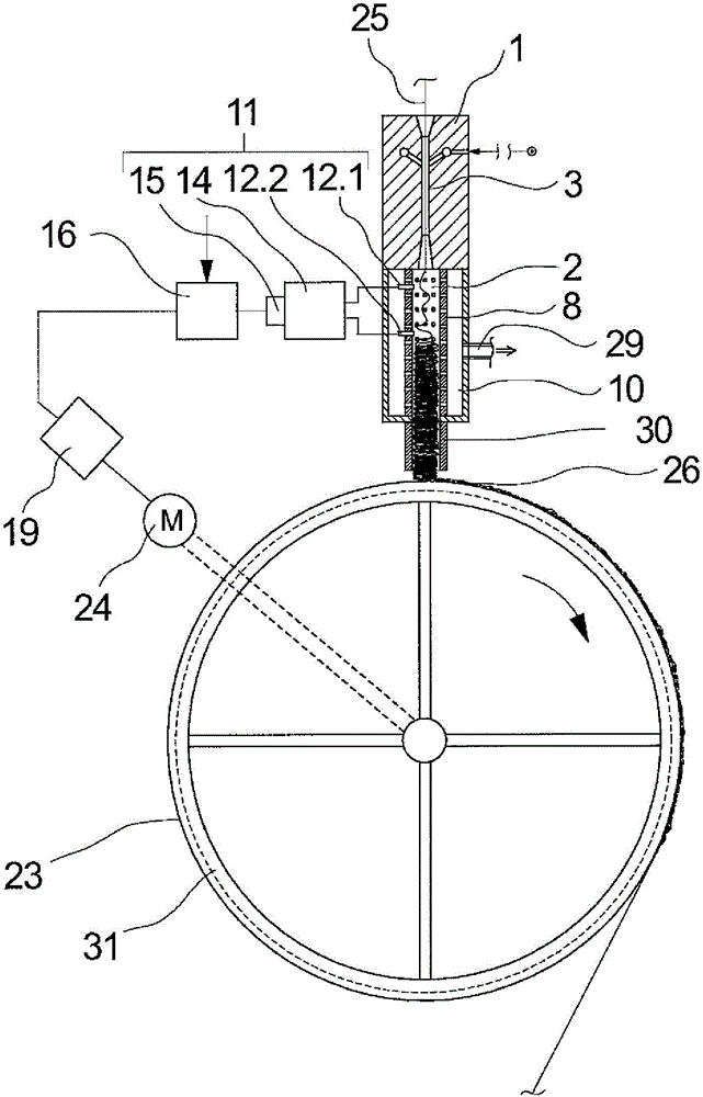 Method and device for crimping a multifilament thread