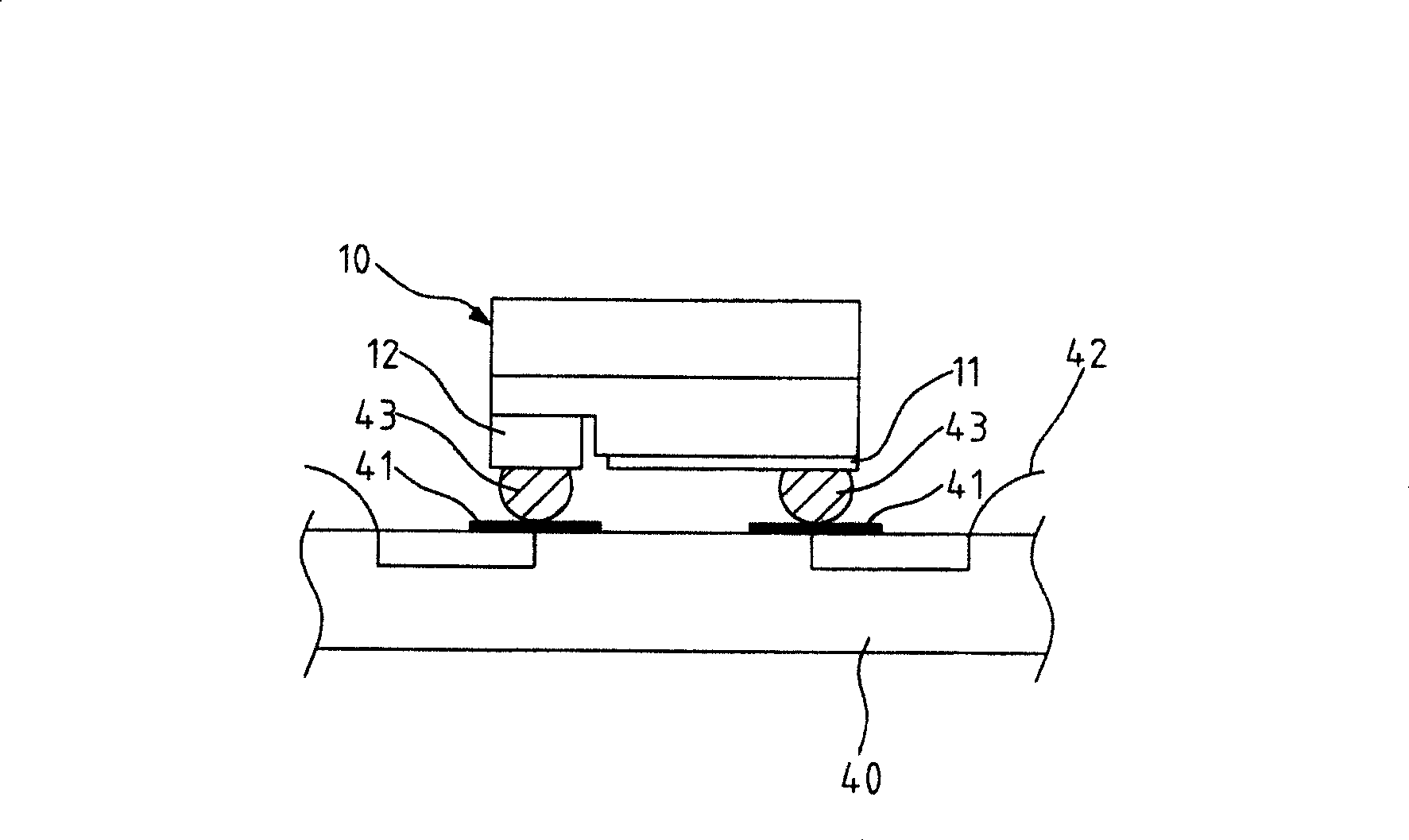 Packing structure of chip inverted-mounted light-emitting diode and packing method thereof