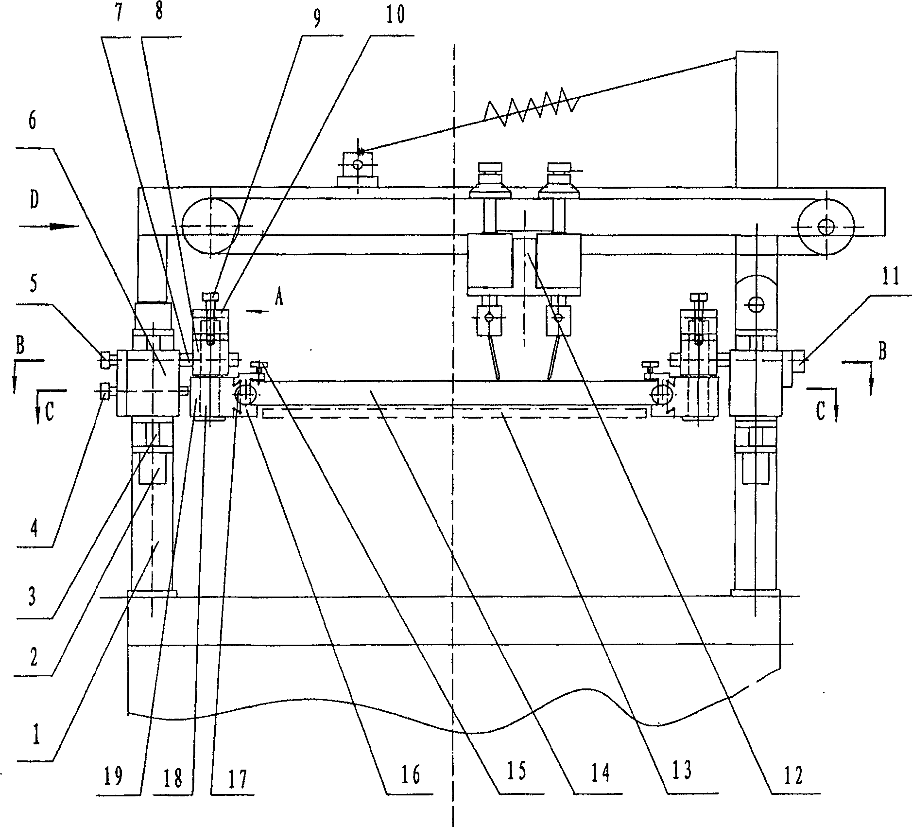 Silk screen pringing device capable of multiaspect adjusting frame