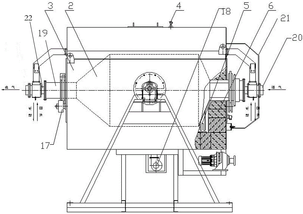 Rotary battery material heating kettle