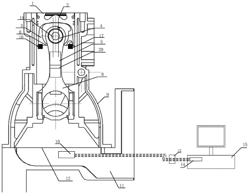 Internal combustion engine piston monitoring system achieving induction power supply