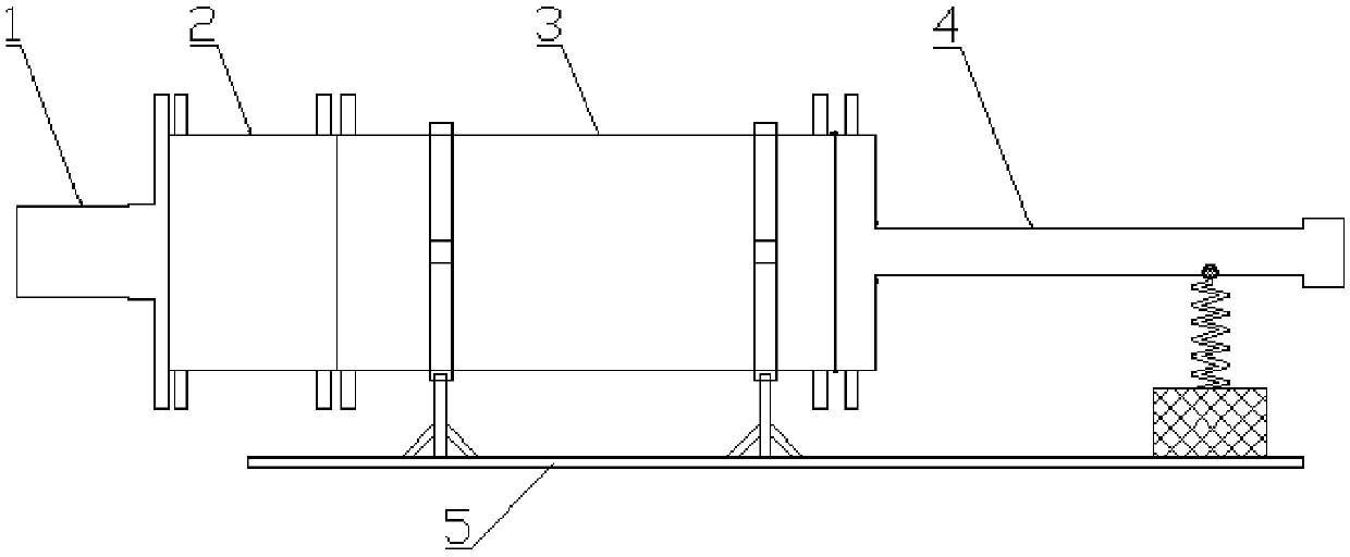 A device for collecting condensed phase combustion products using spring force to control constant pressure