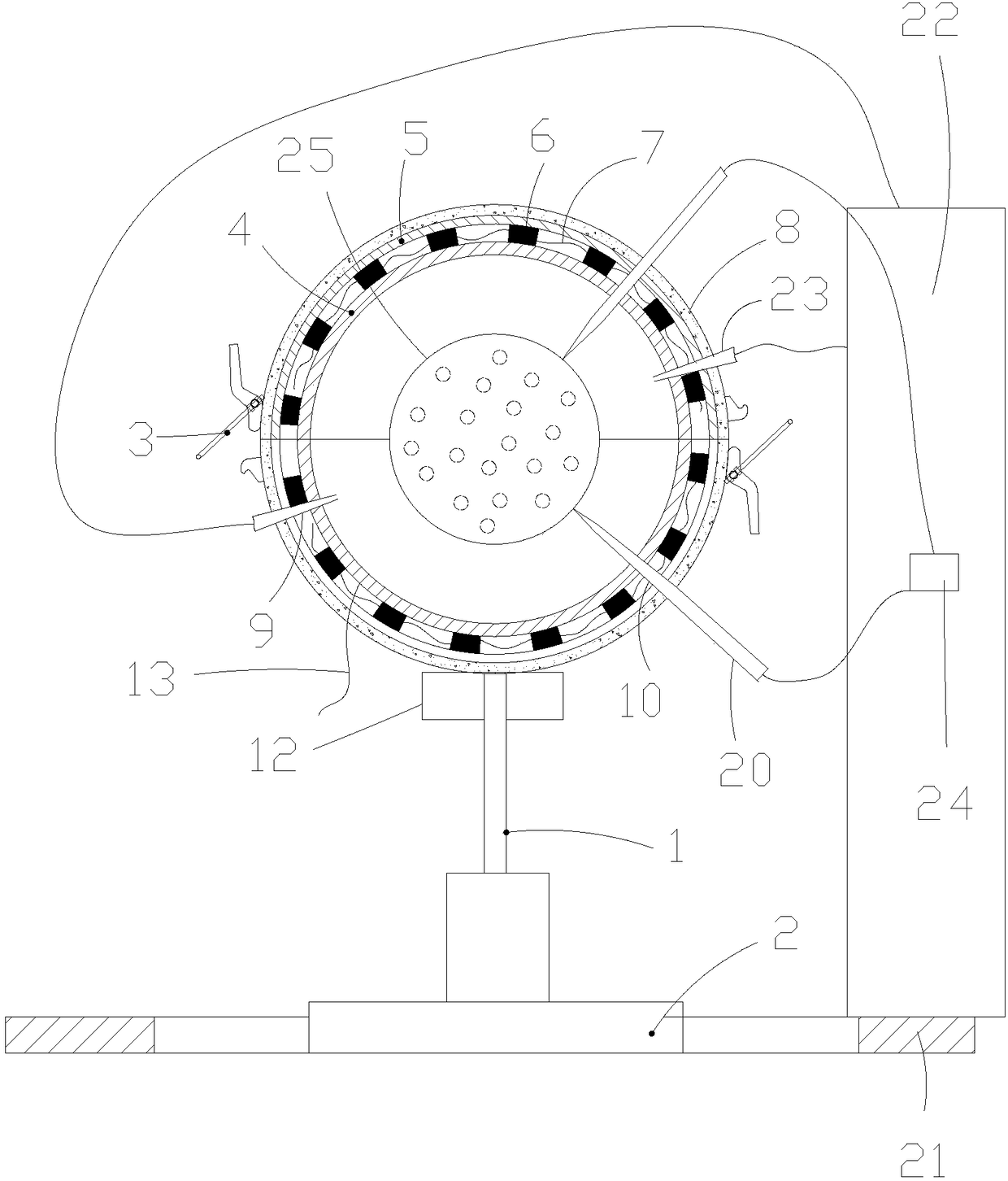 Thermomagnetic device for spray molding of decorative balls