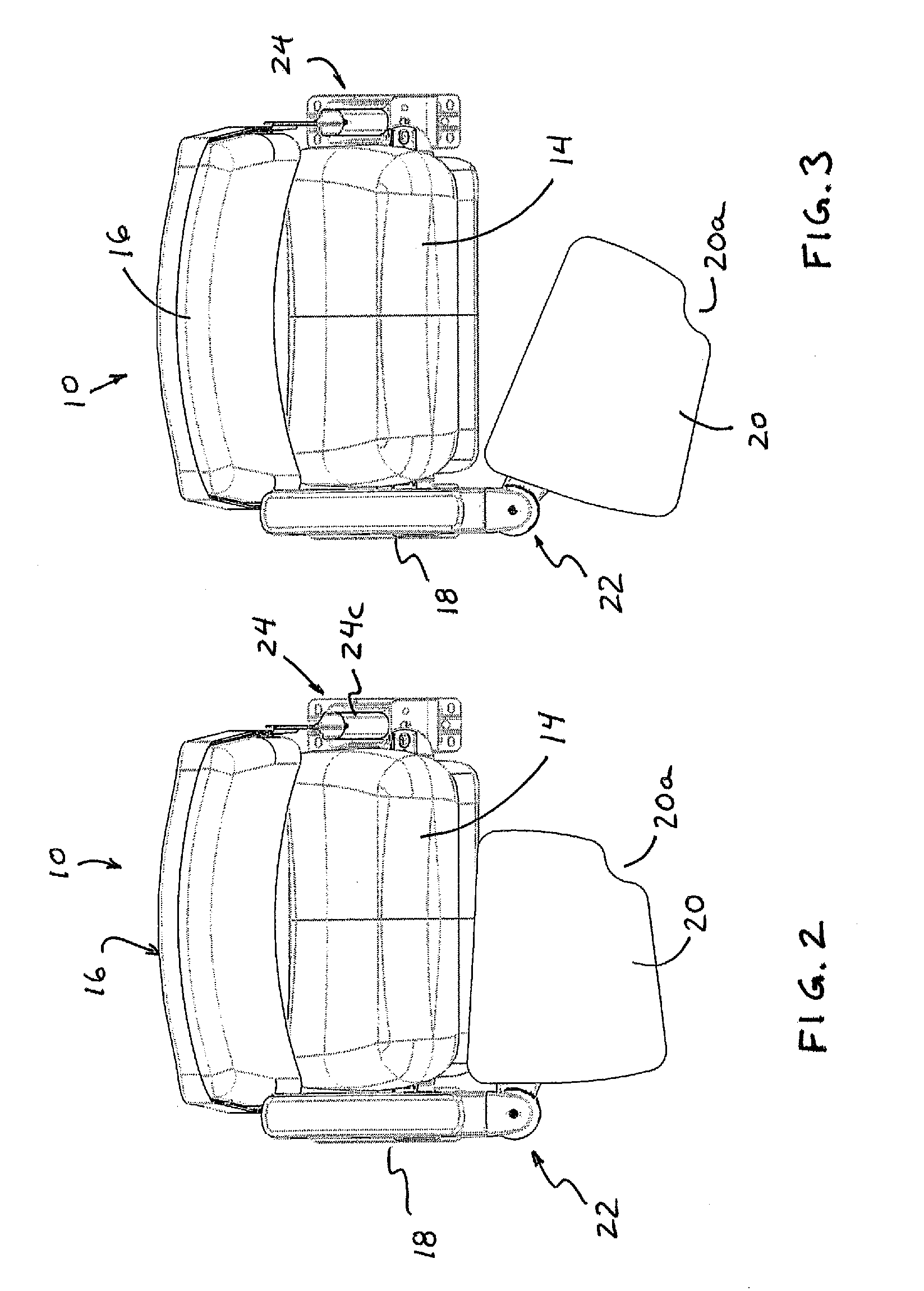 Seat with movable tablet