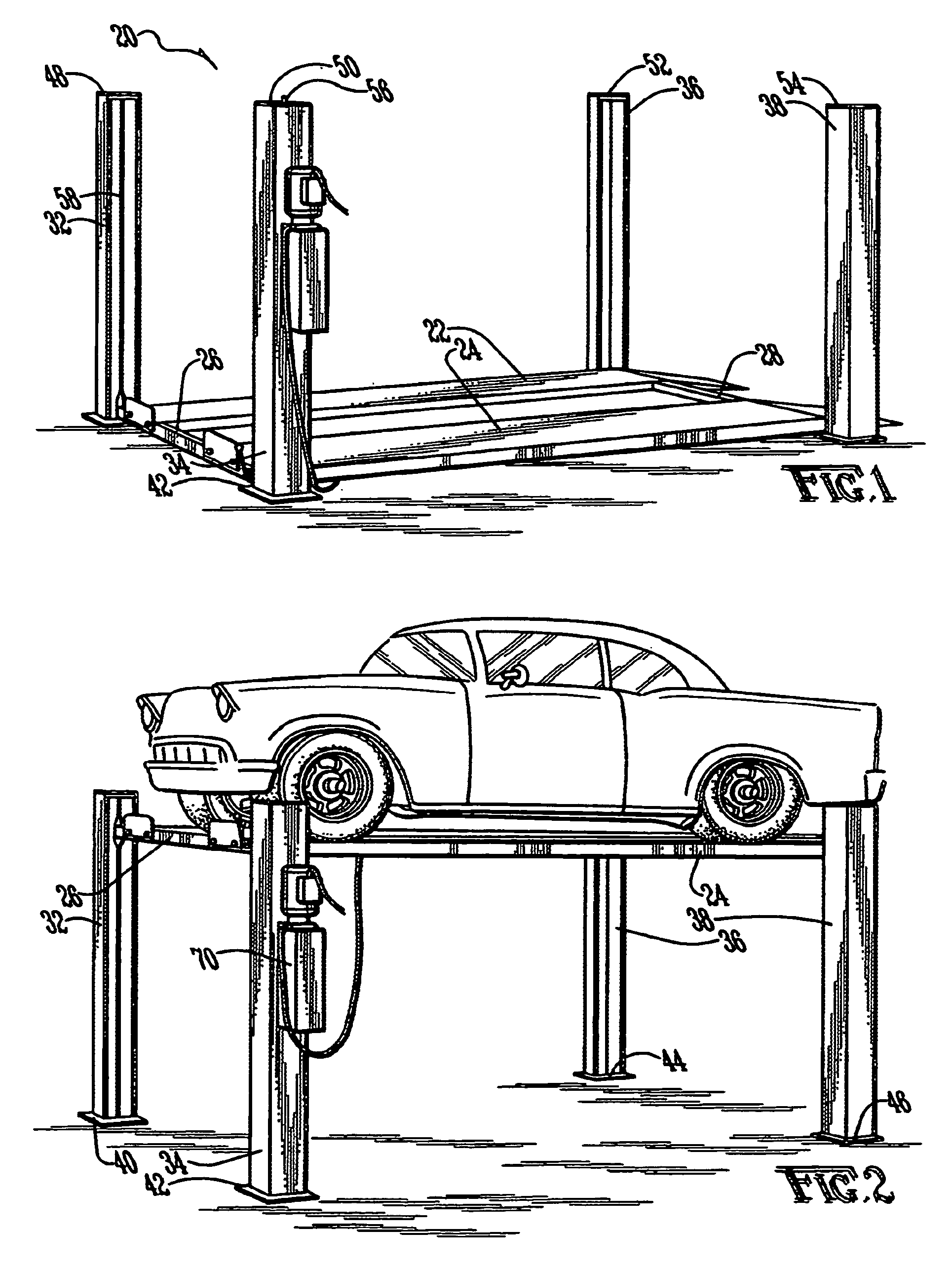 Hydraulic vehicle lift