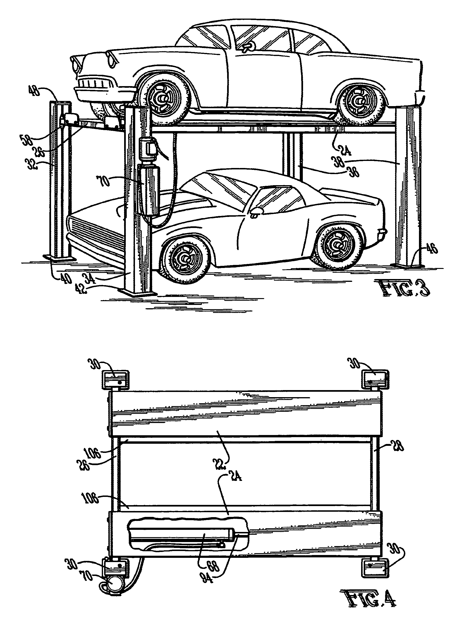 Hydraulic vehicle lift