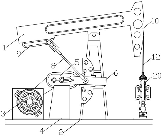 An energy-saving and environment-friendly adjustable pumping unit