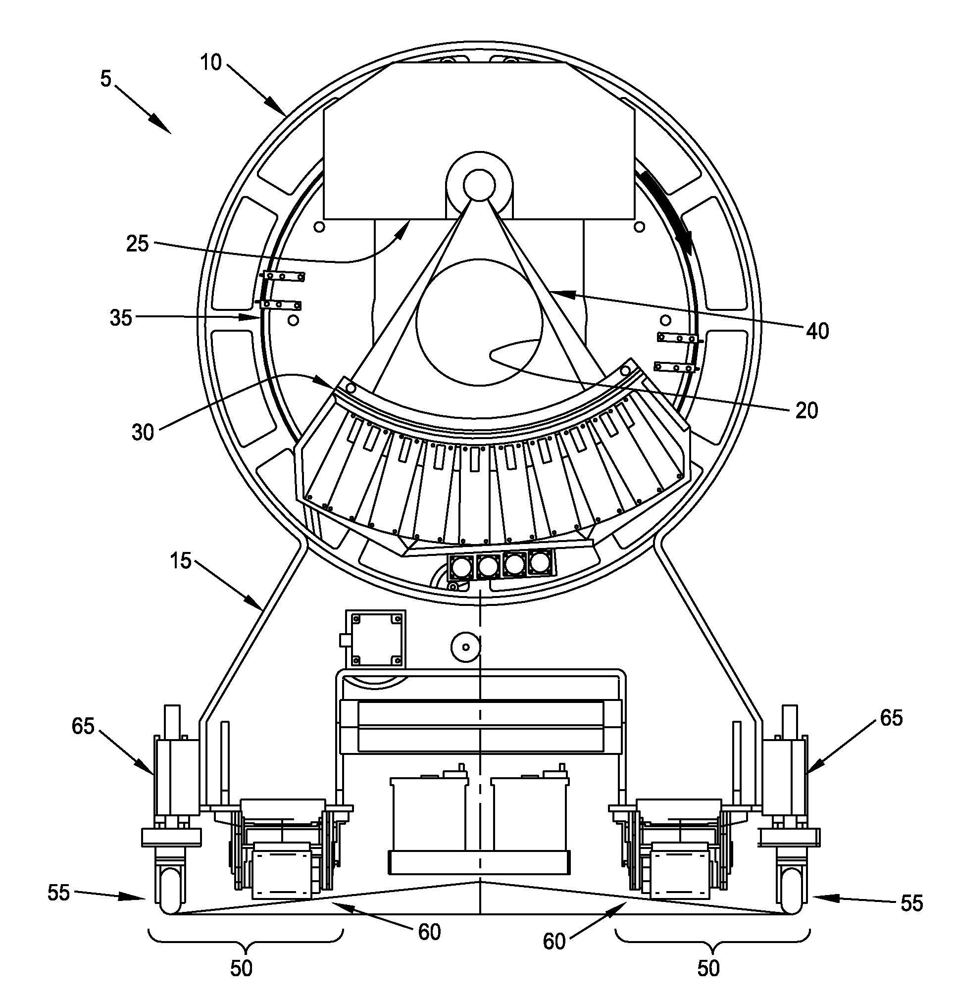 Computerized tomography (CT) imaging system with multi-slit rotatable collimator