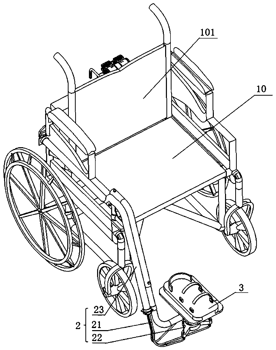 Ankle joint rehabilitation training device driven by pneumatic muscles for wheelchair