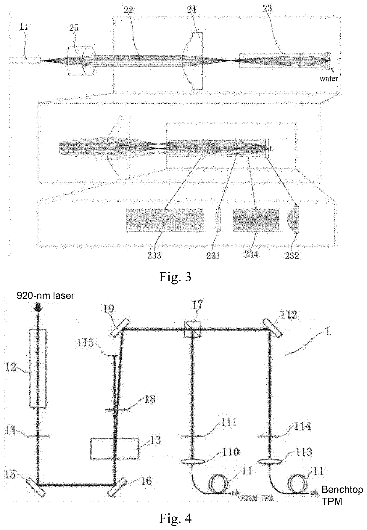 Femtosecond pulse laser modulator and miniature two-photon microscopic imaging device