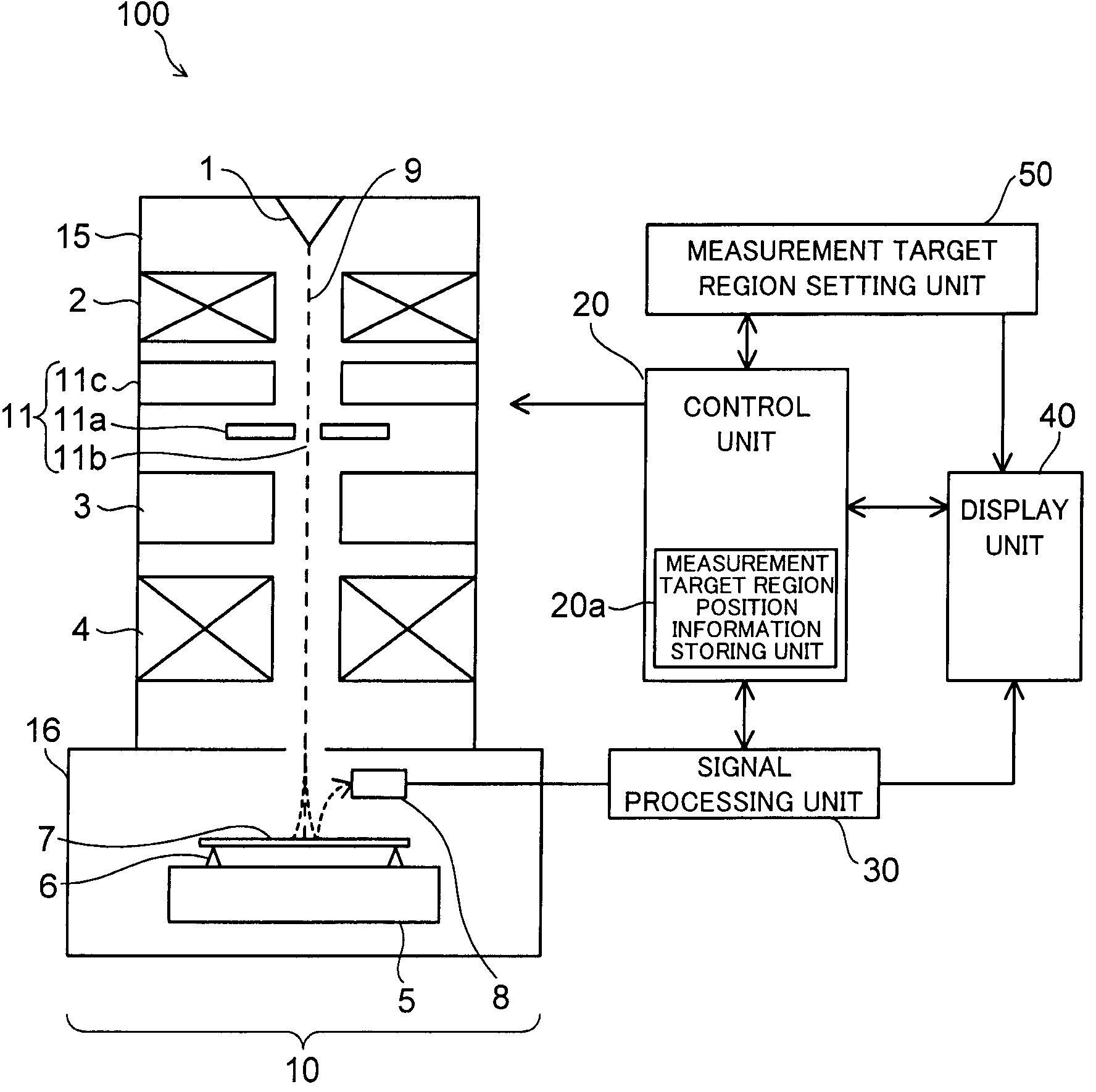 Scanning electron microscope with length measurement function and dimension length measurement method