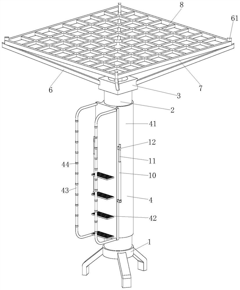 Erecting frame for planting trichosanthes kirilowii maxim and planting frame with erecting frame