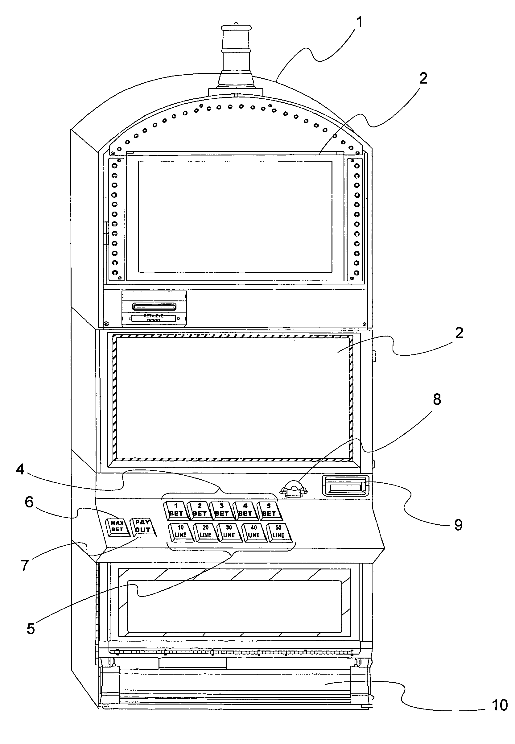 Gaming machine with extensive symbols