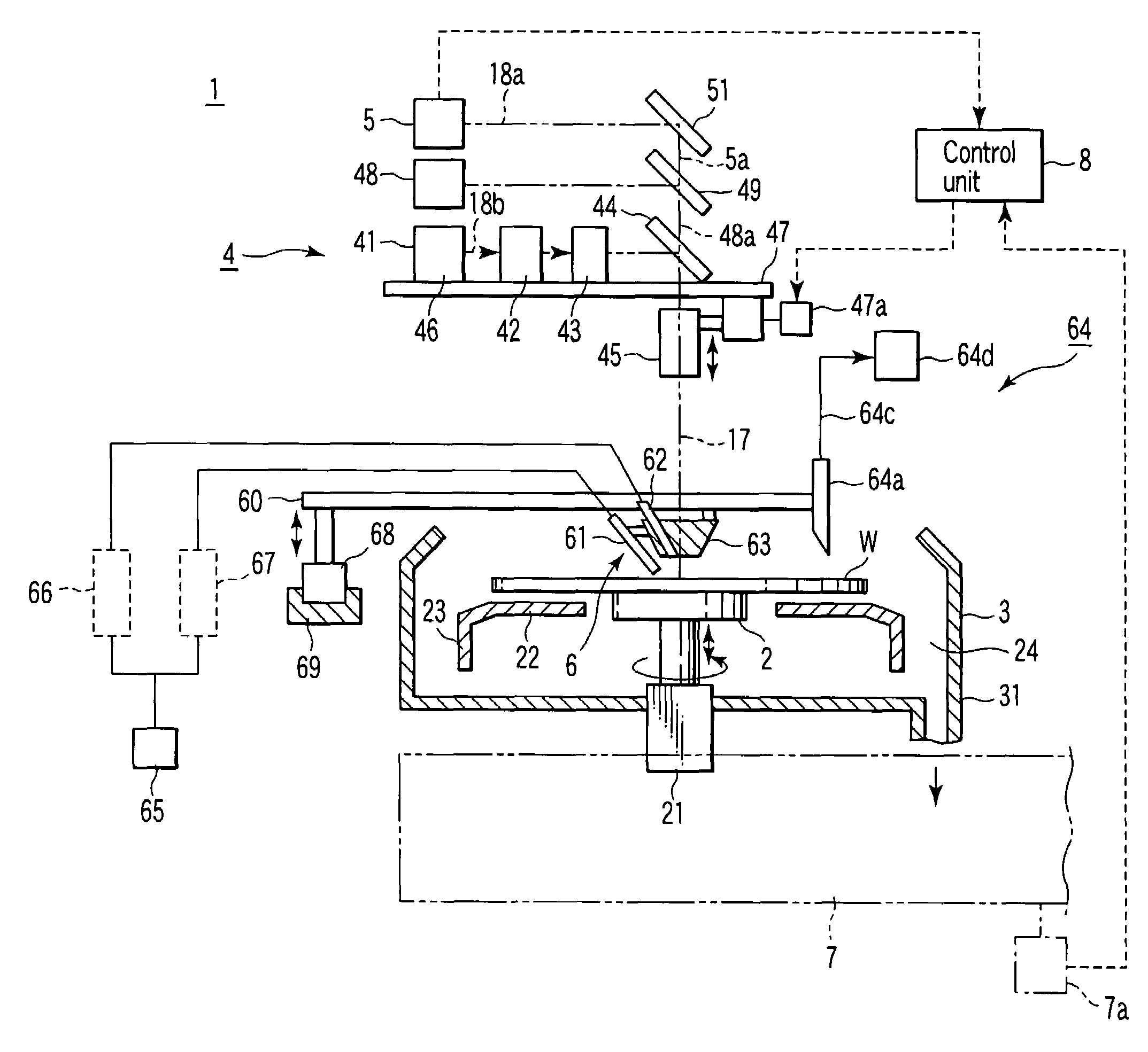 Laser processing apparatus and laser processing method for cutting and removing a part of a surface region of a substrate