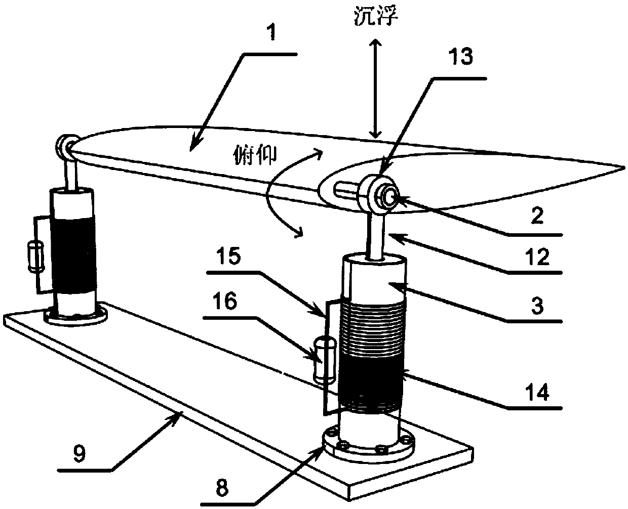 Aeroelastic vibration power generation device for permanent maglev wing section