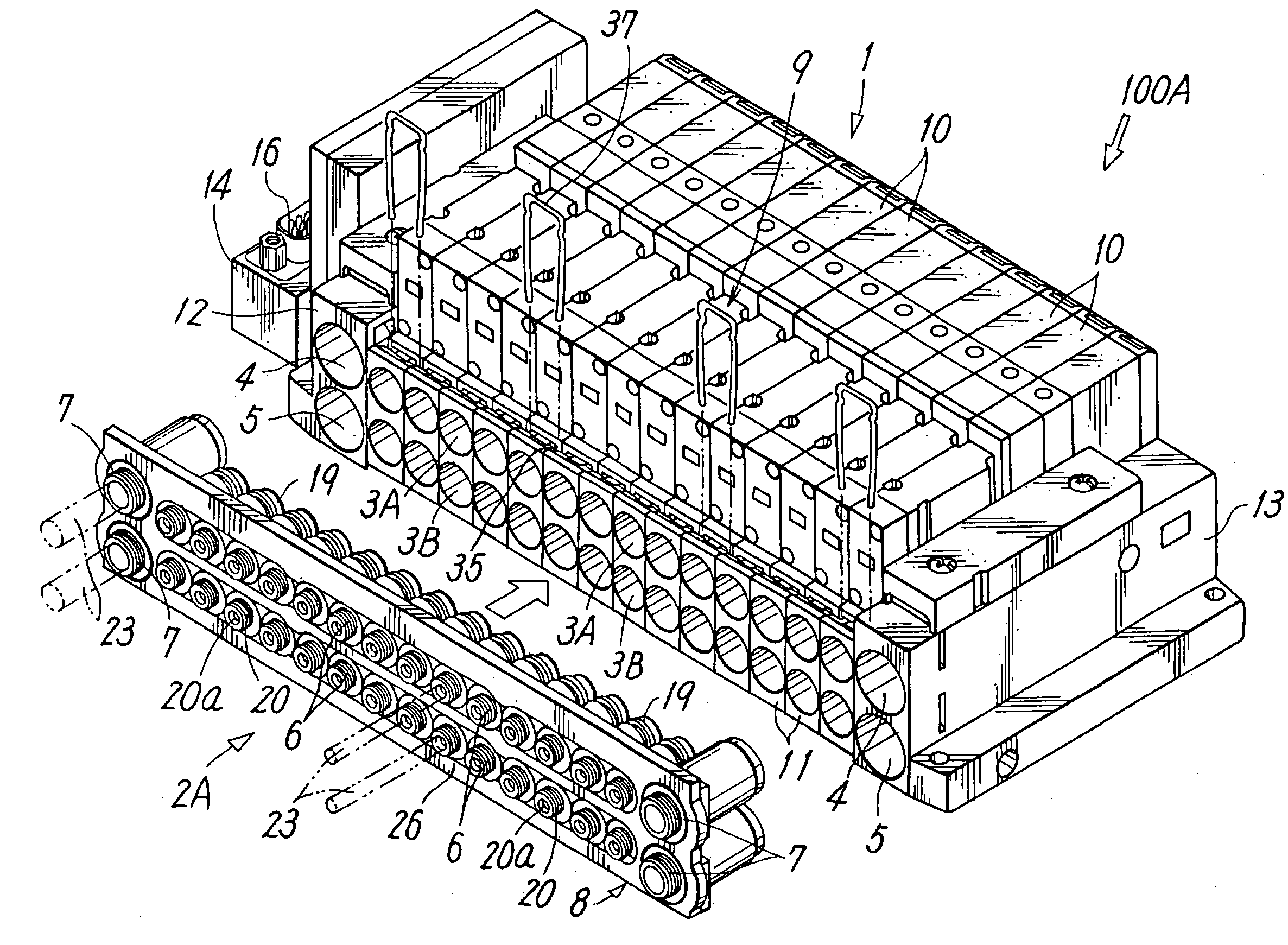 One-operation piping-installation fluid pressure apparatus