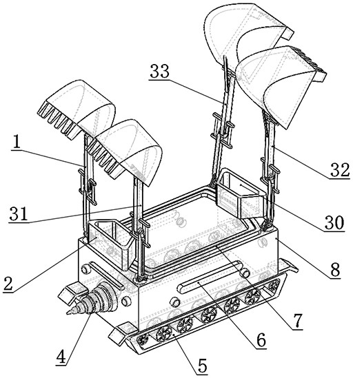 Intelligent mechanical vehicle with multiple matched mechanical arms for rescue and working method of intelligent mechanical vehicle
