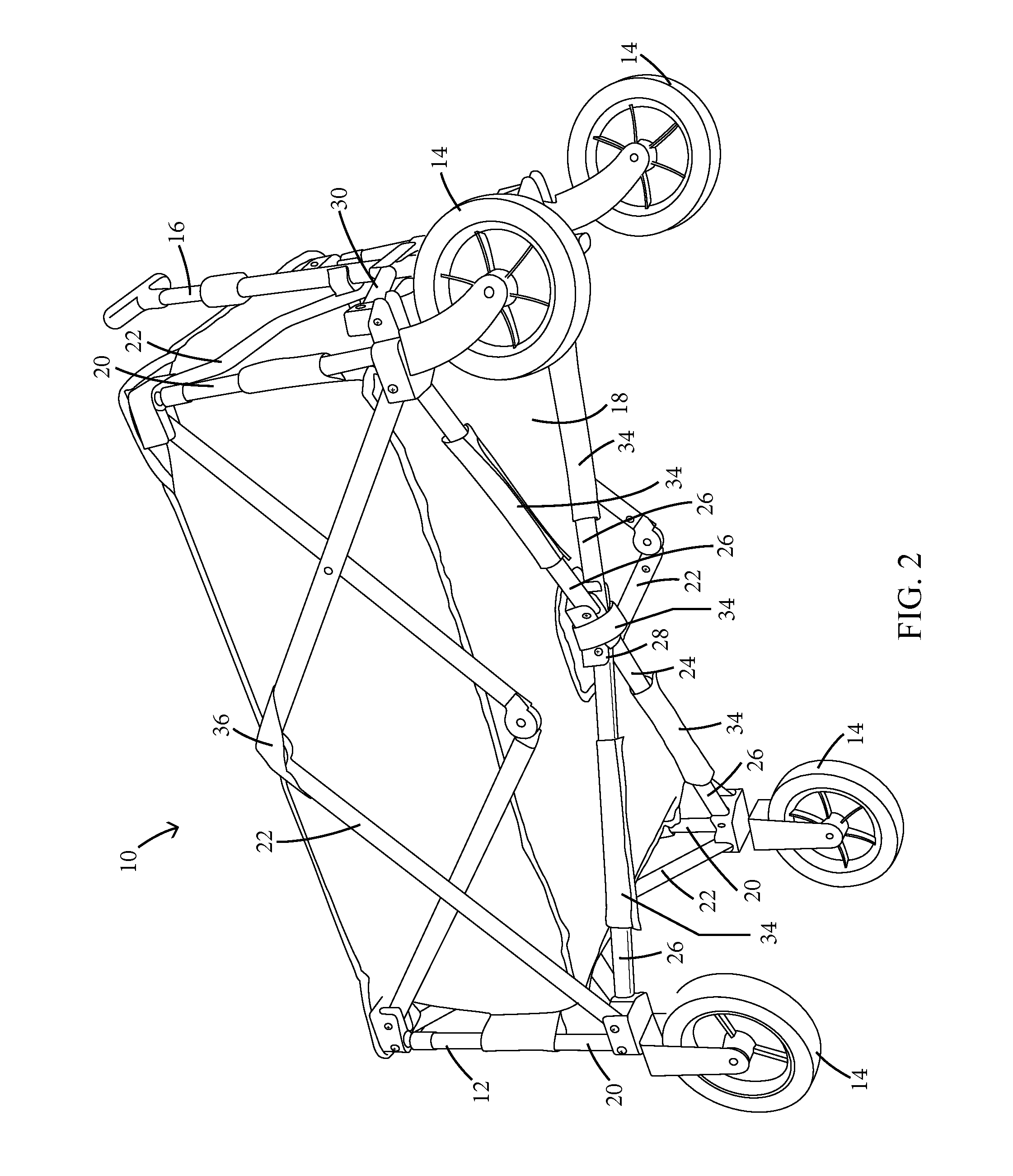 Collapsible wagon and method of collapsing a wagon