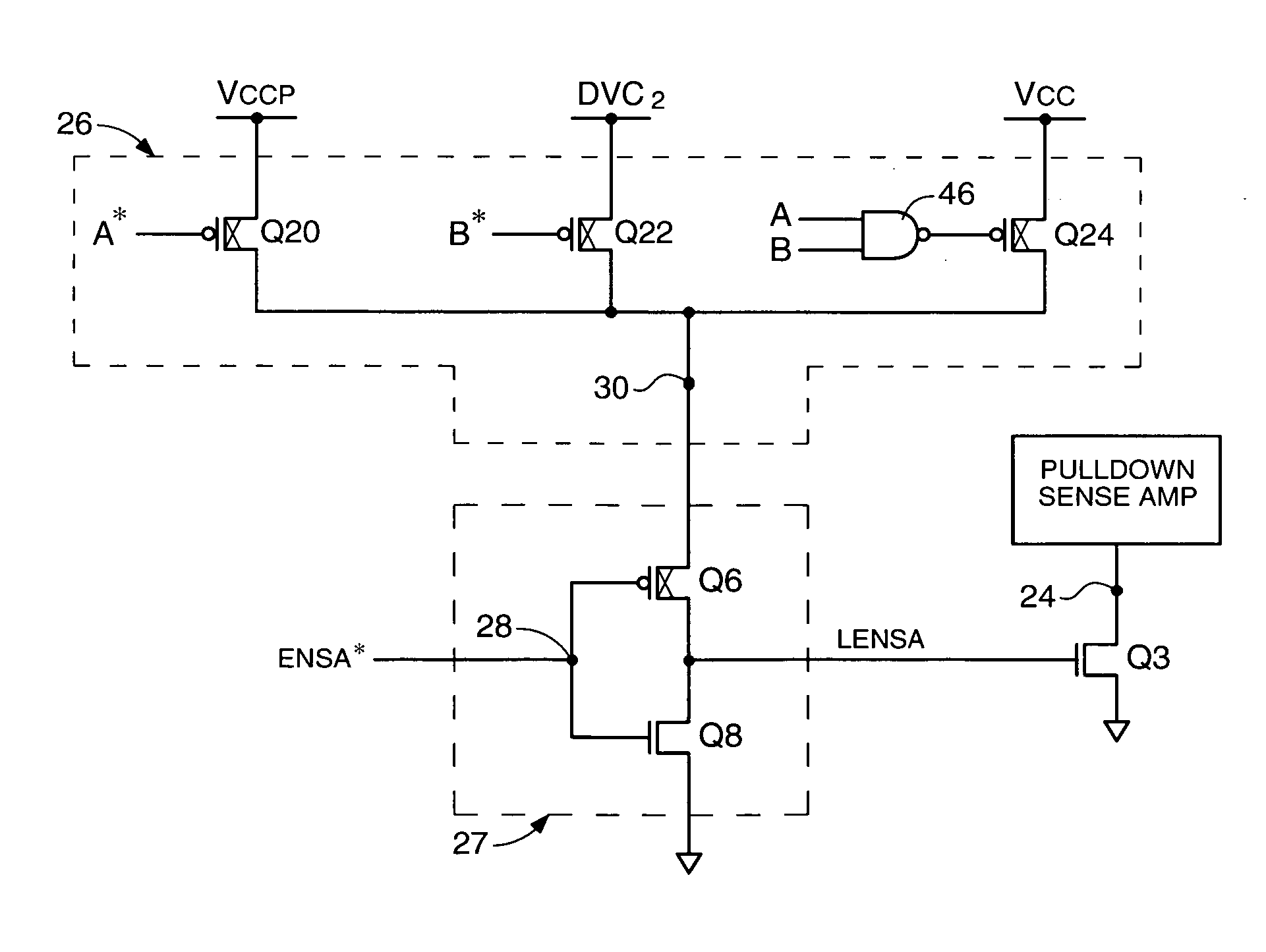 Method and device for testing a sense amp