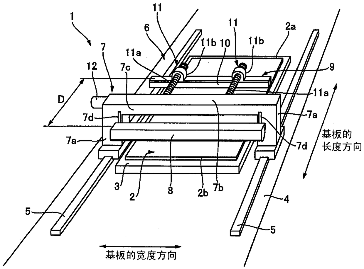 Coating device and coating method