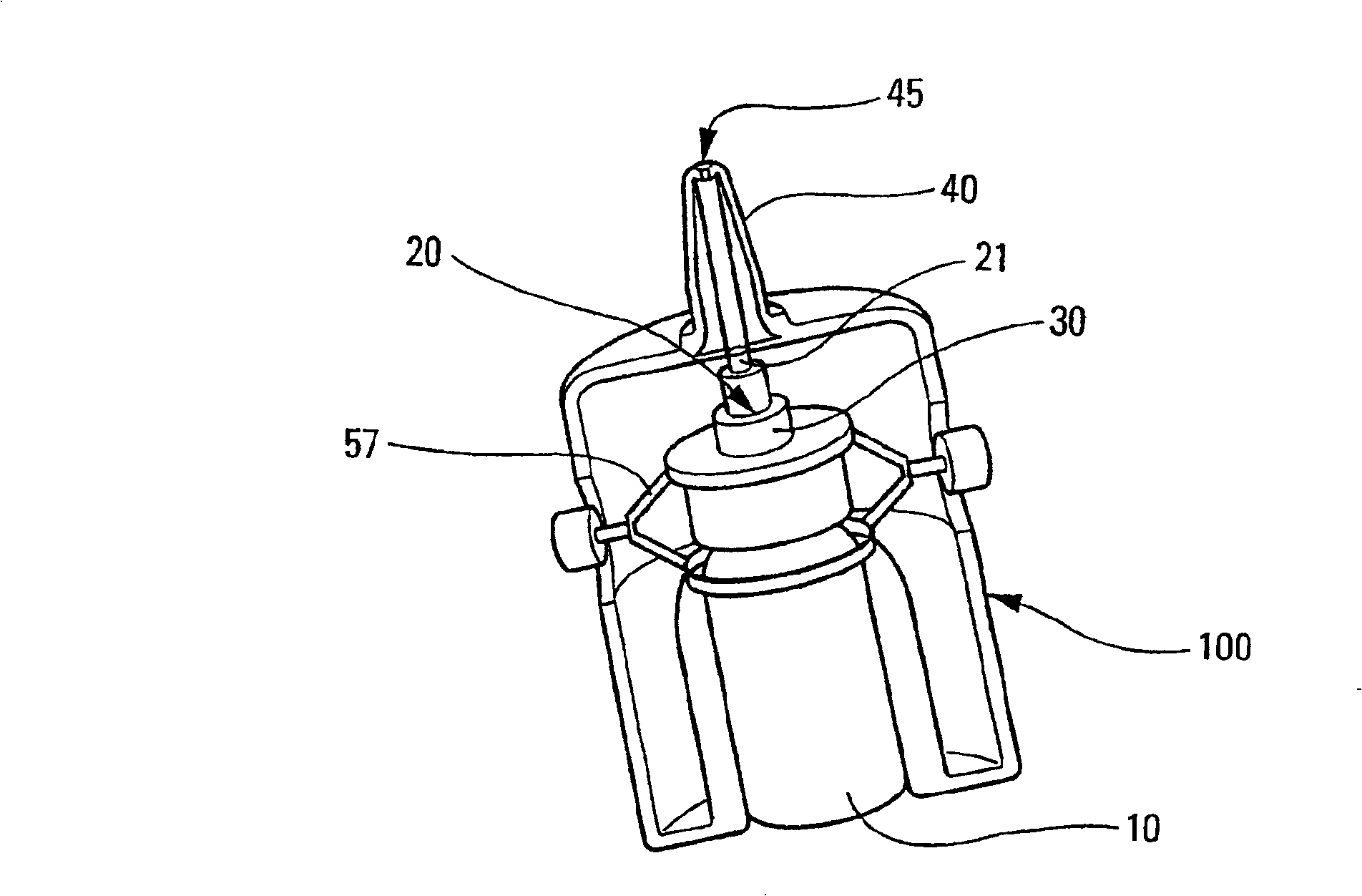 Lateral actuation spray device