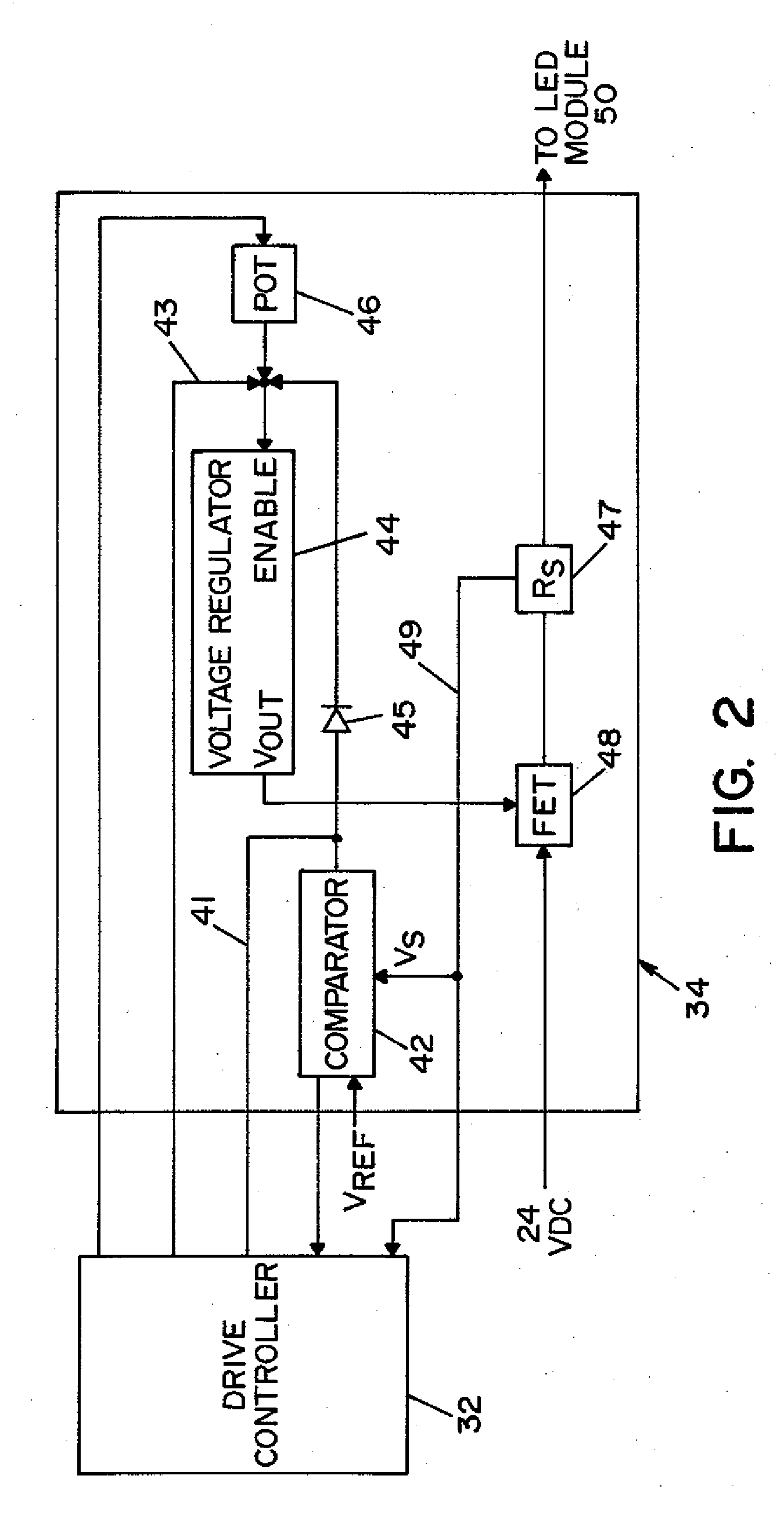 Lighting control system for a lighting device