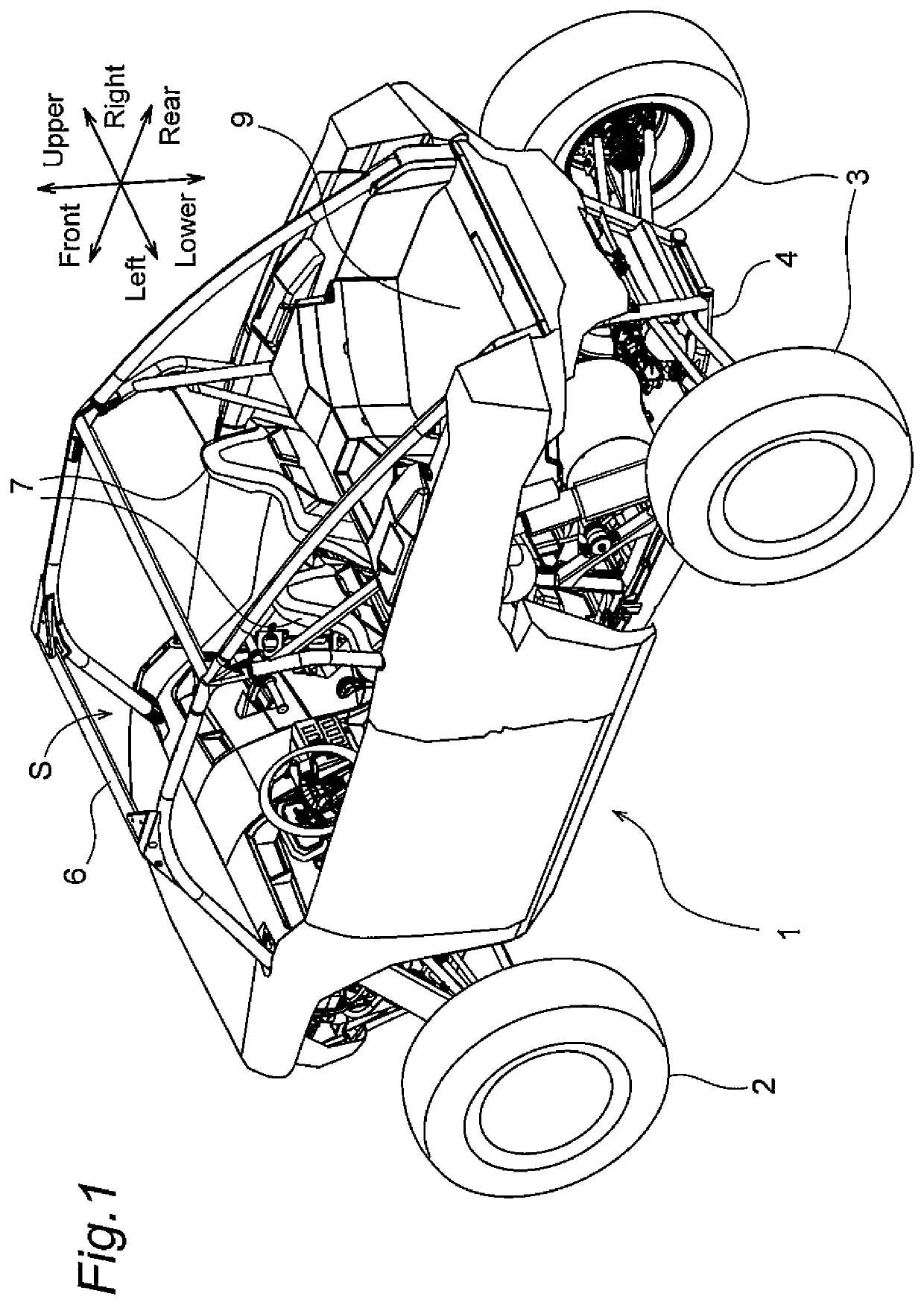 Seat moving structure for utility vehicle