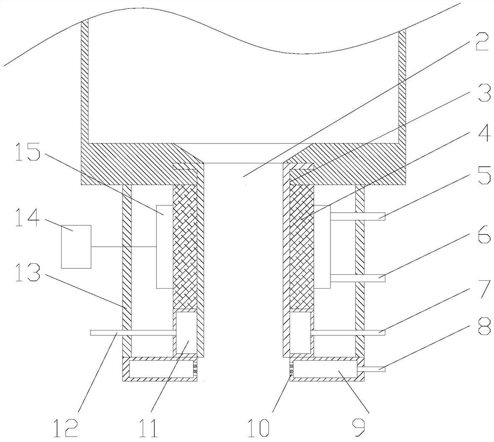 Implantable molten ceramic material outflow device