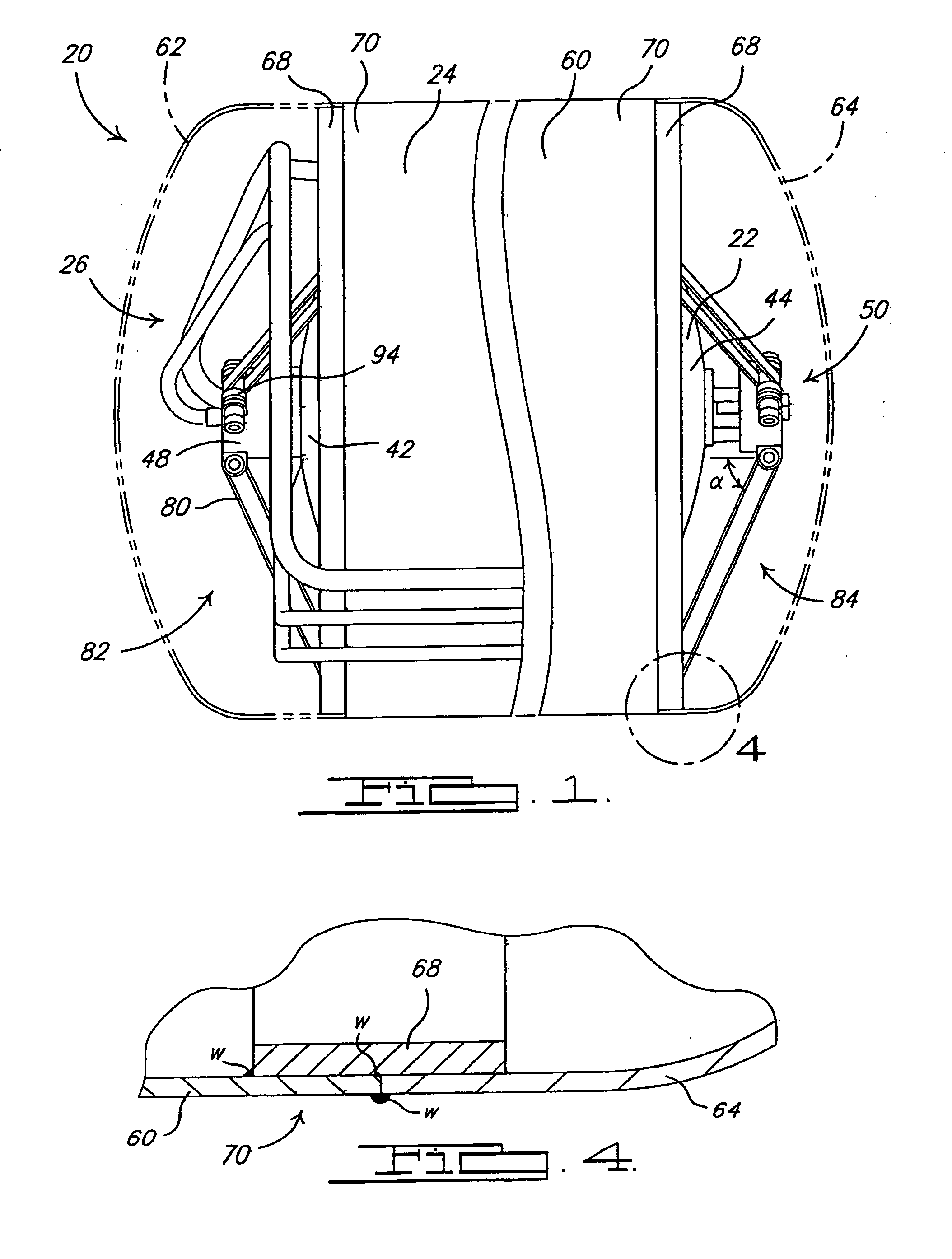 Suspended liquid hydrogen storage tank