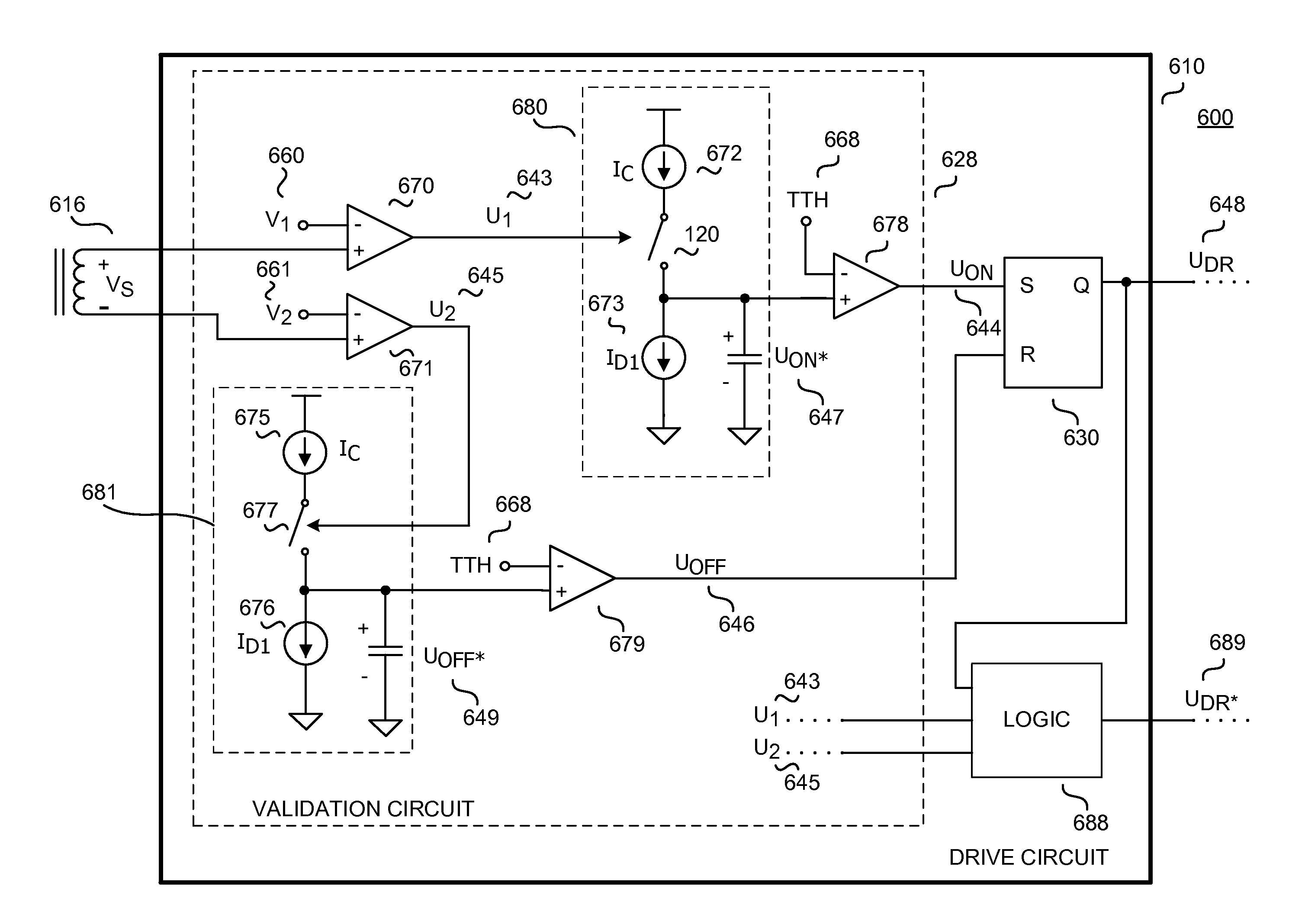 Switch controller with validation circuit for improved noise immunity