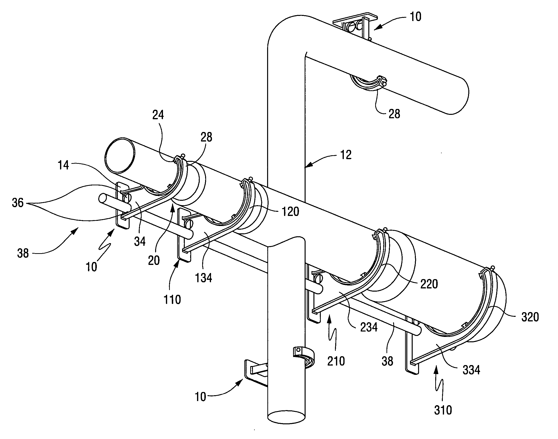 Pipe brackets and pipe hanging system