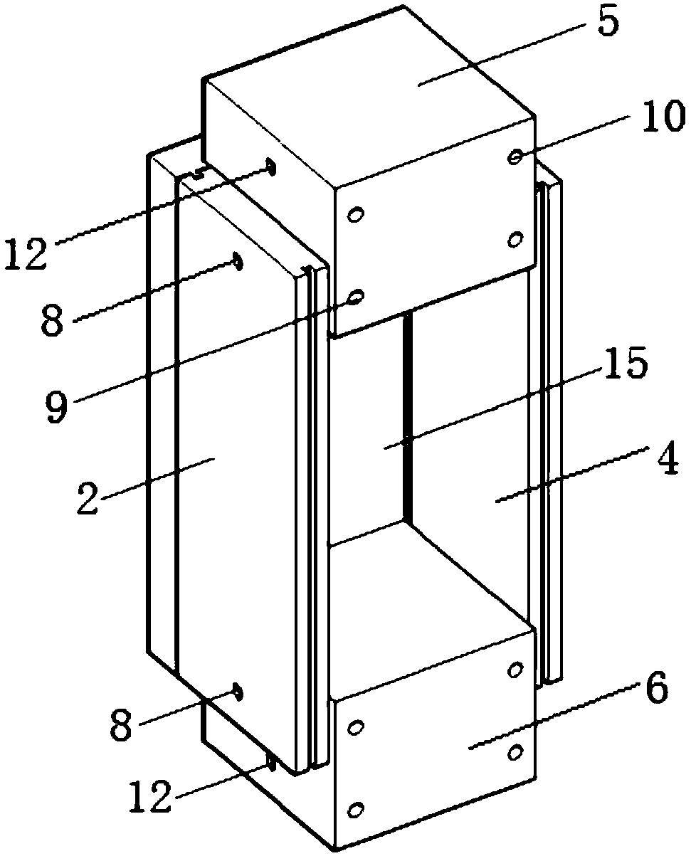 Fittings for preparing cuboid columnar jointing rock test sample