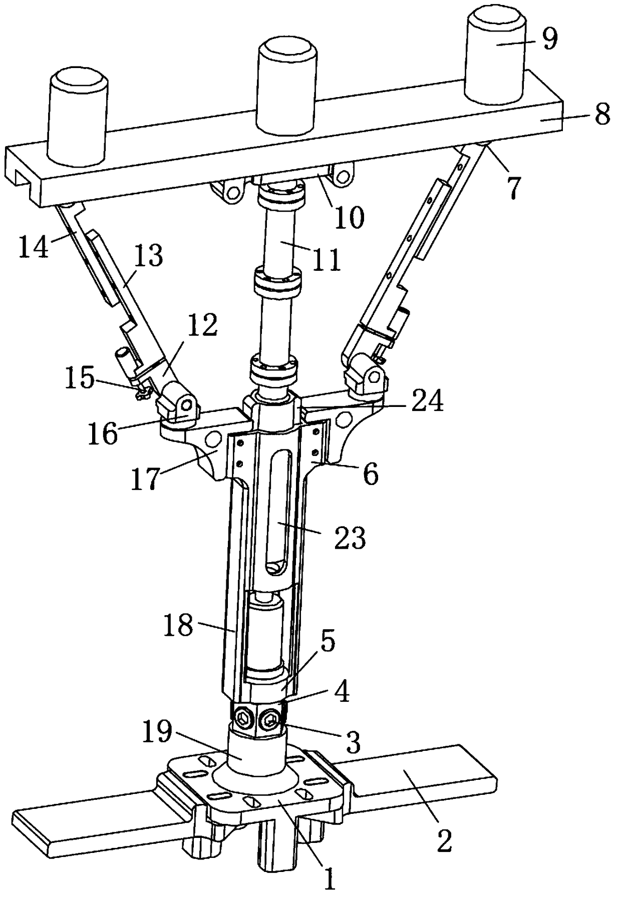 Adjustable supporting device for coal mine roadway supporting
