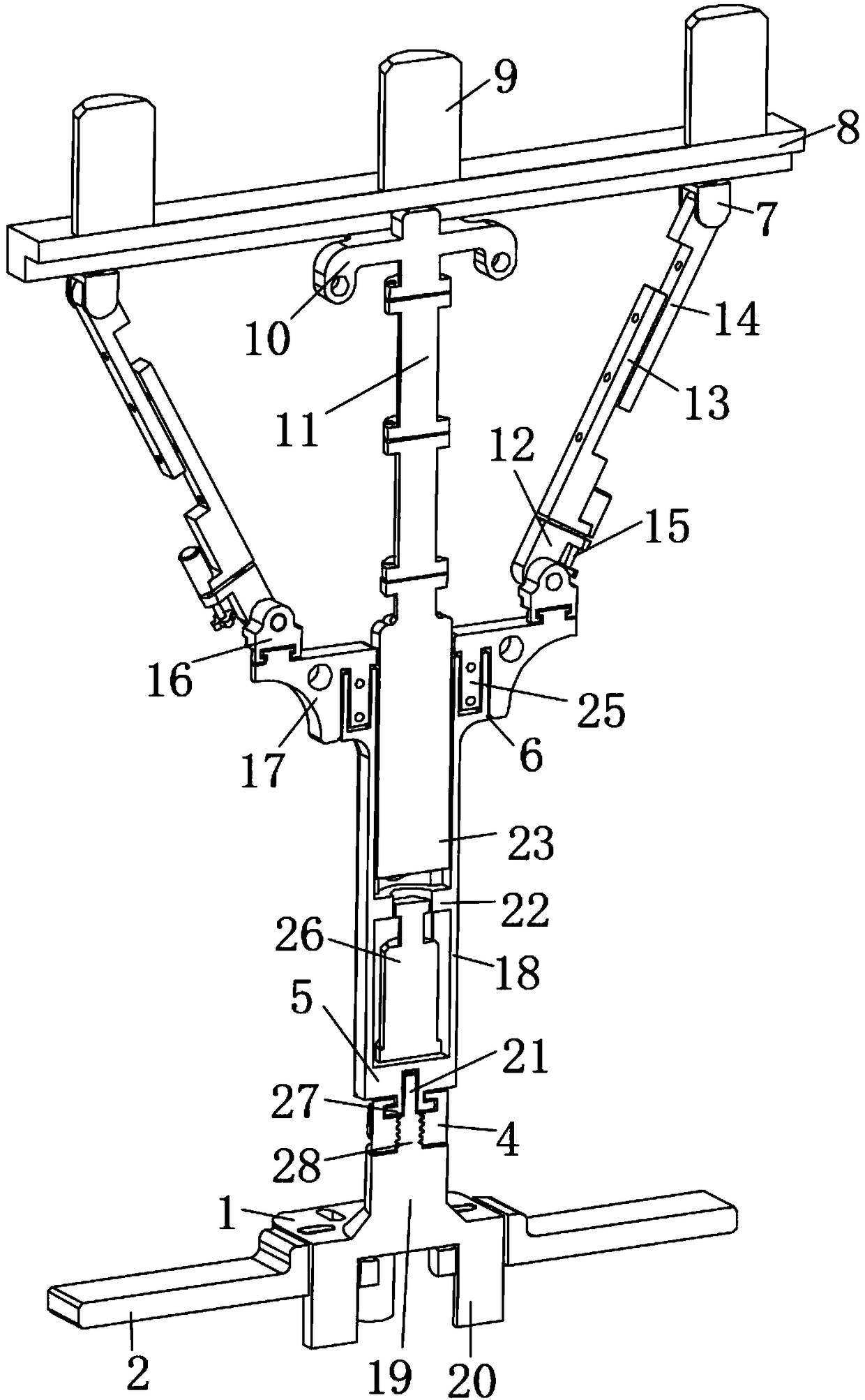 Adjustable supporting device for coal mine roadway supporting