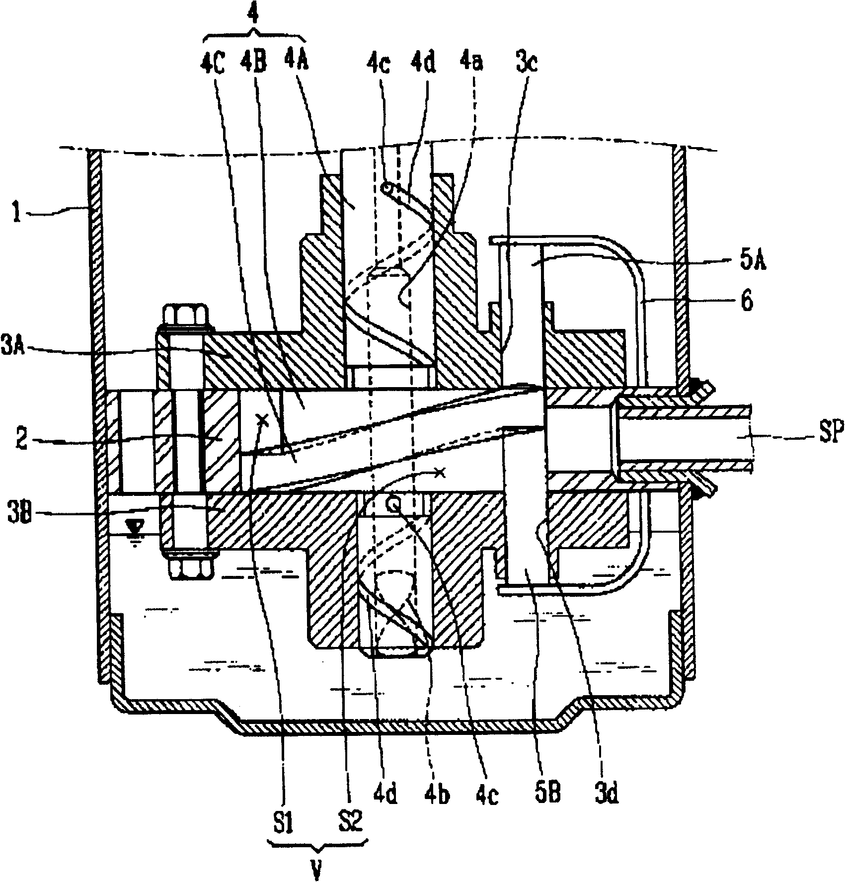 Lubricating structure for closed compressor baffle plate