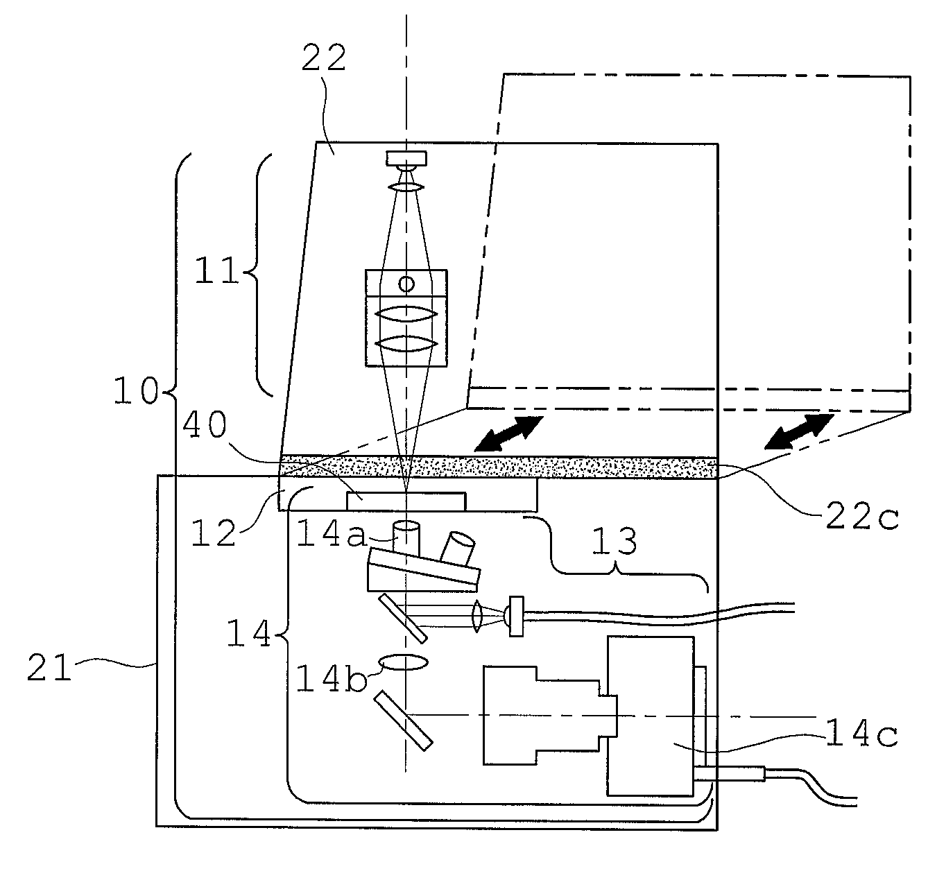 Box-type motor-operated microscope