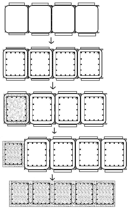 Construction method for immersed tube type underground continuous wall without compacting