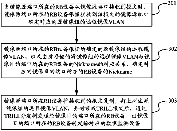 Mirror image message transmission method in transparent interconnection of lots of link (TRILL) network and device