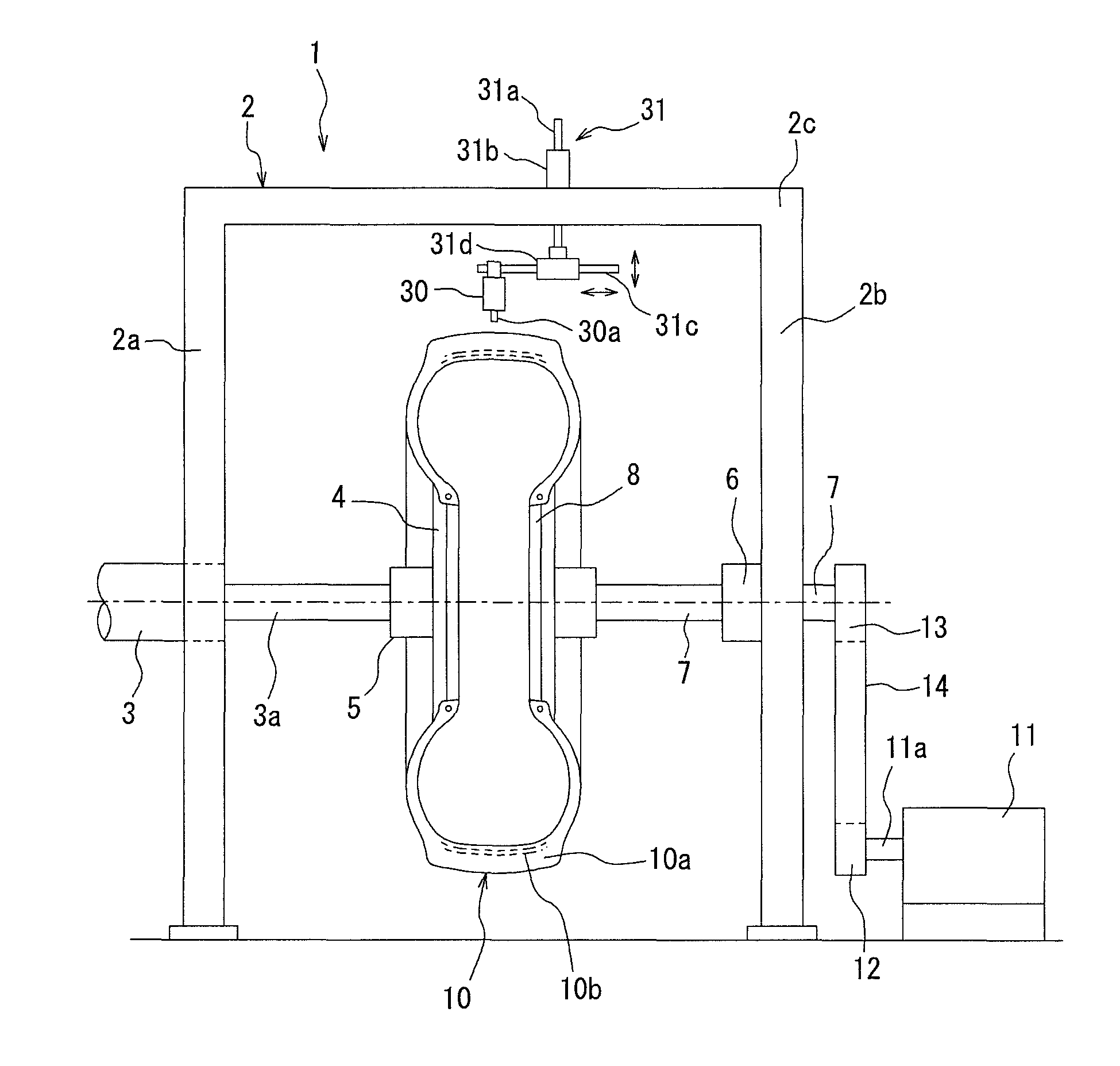 Method of producing retread tire and grinding apparatus for used tire
