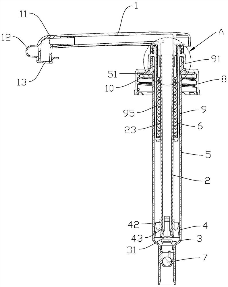 External spring pump distributor with safety outlet valve