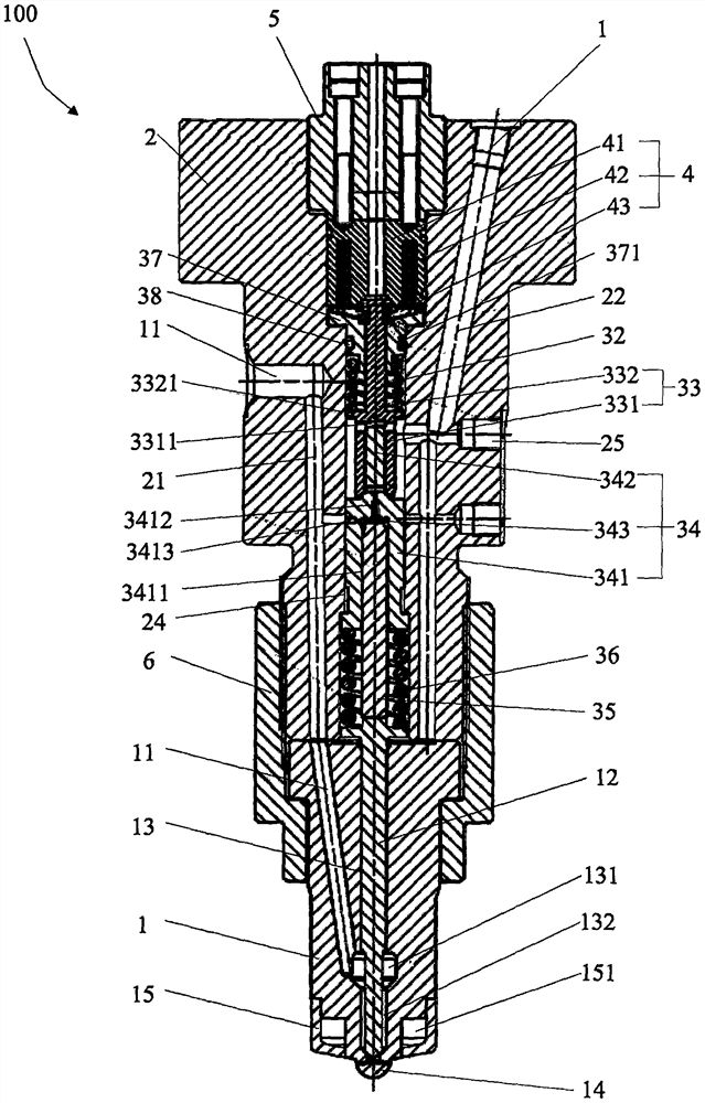 Common rail oil injector of marine diesel engine