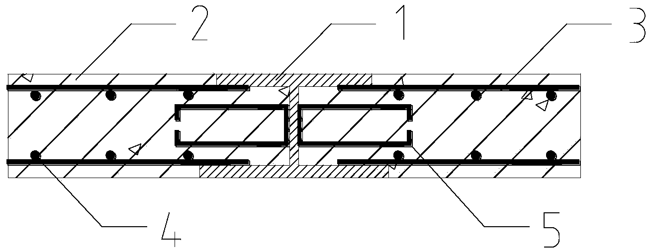 Combination hidden beam of pre-buried profile steel