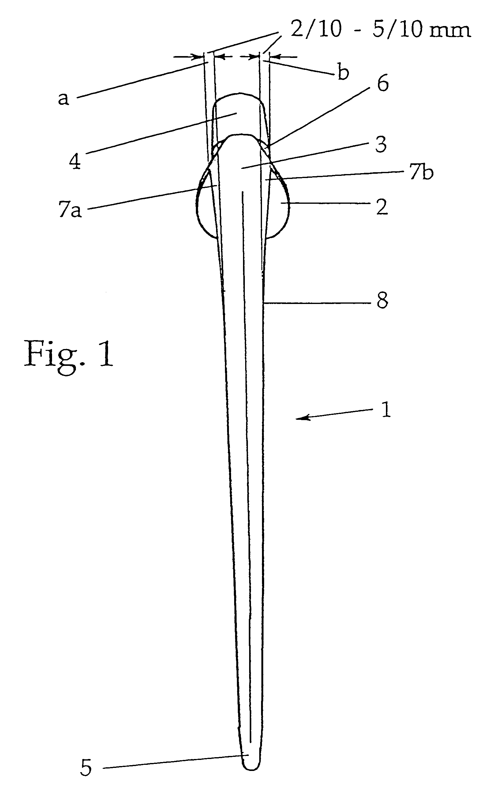 Flat shaft of a hip-joint prosthesis for anchoring in the femur
