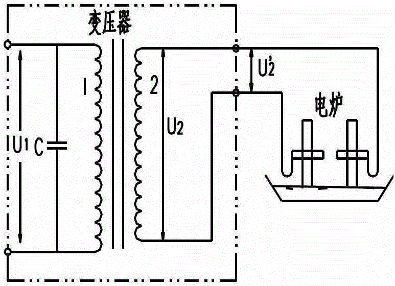 Medium-voltage series capacitor compensation device and transformer incorporating same